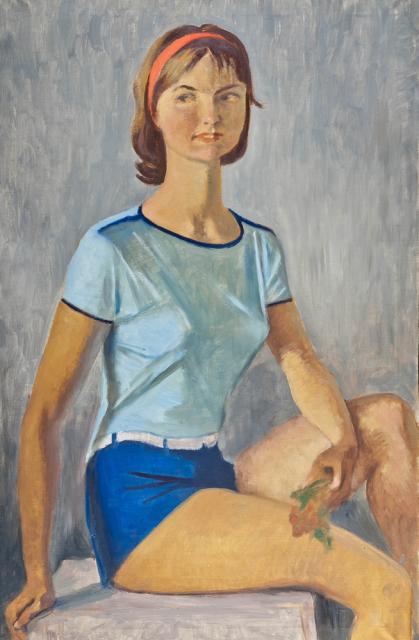 Самохвалов А.Н. Девушка с цветком. 1970
